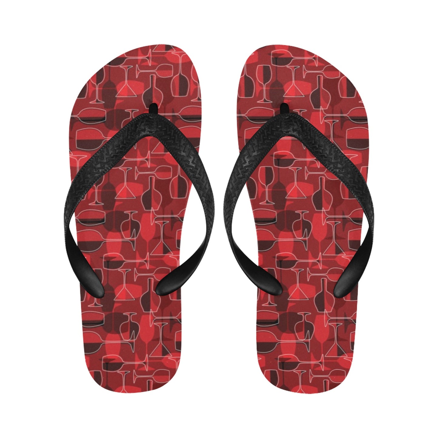 Wine Glass Print Design LKS301 Flip Flops