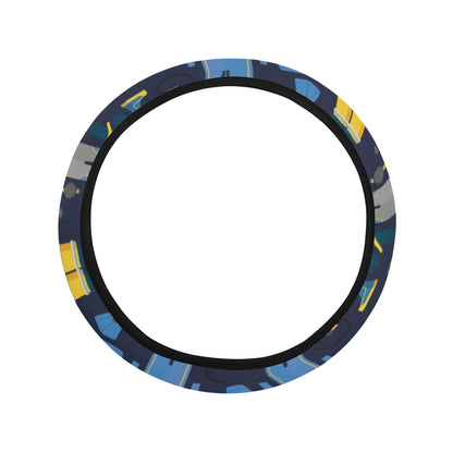 Scuba Equipment Print Design LKS305 Steering Wheel Cover with Elastic Edge
