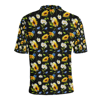 Sunflower Chamomile Bright Color Print Men Polo Shirt