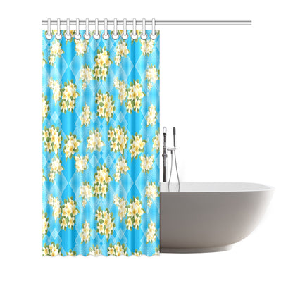 Yellow Plumeria Design Print Pattern Shower Curtain