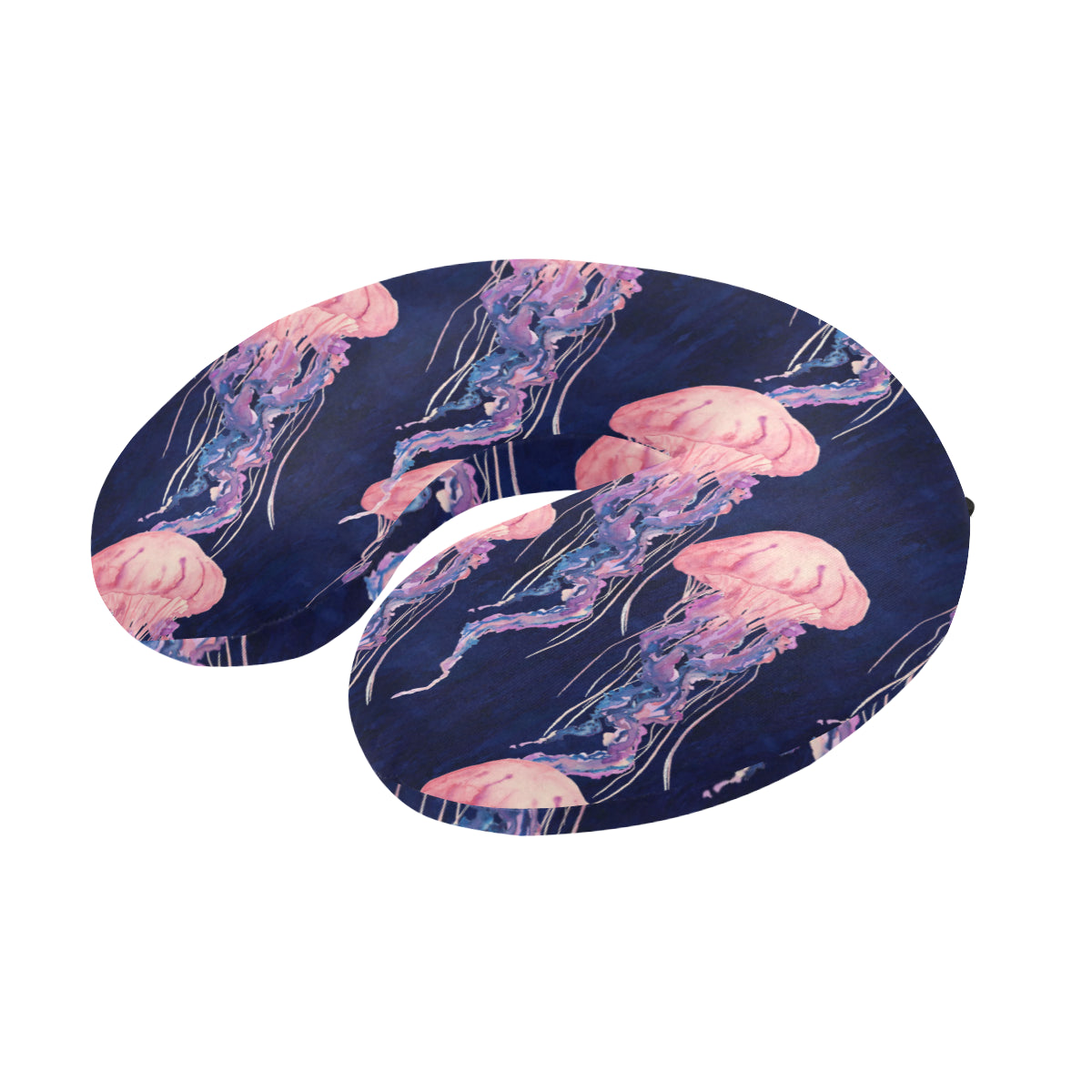 Jellyfish Pattern Print Design 03 U-Shaped Travel Neck Pillow