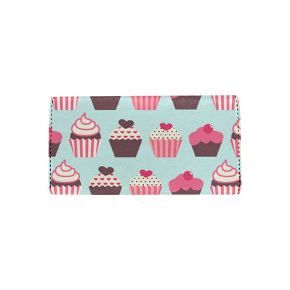 CupCake Print Pattern Women's Trifold Wallet