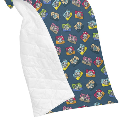 Camera Pattern Print Design 03 Premium Quilt