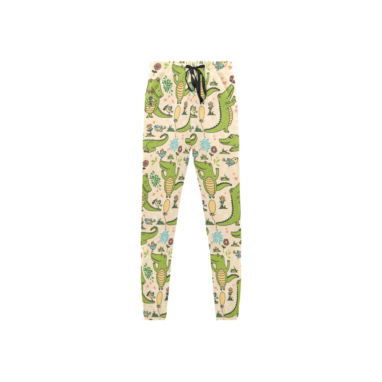 Alligator Pattern Print Design 01 Men's Jogger Pajamas Pants