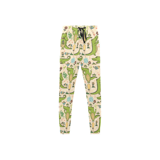 Alligator Pattern Print Design 01 Men's Jogger Pajamas Pants