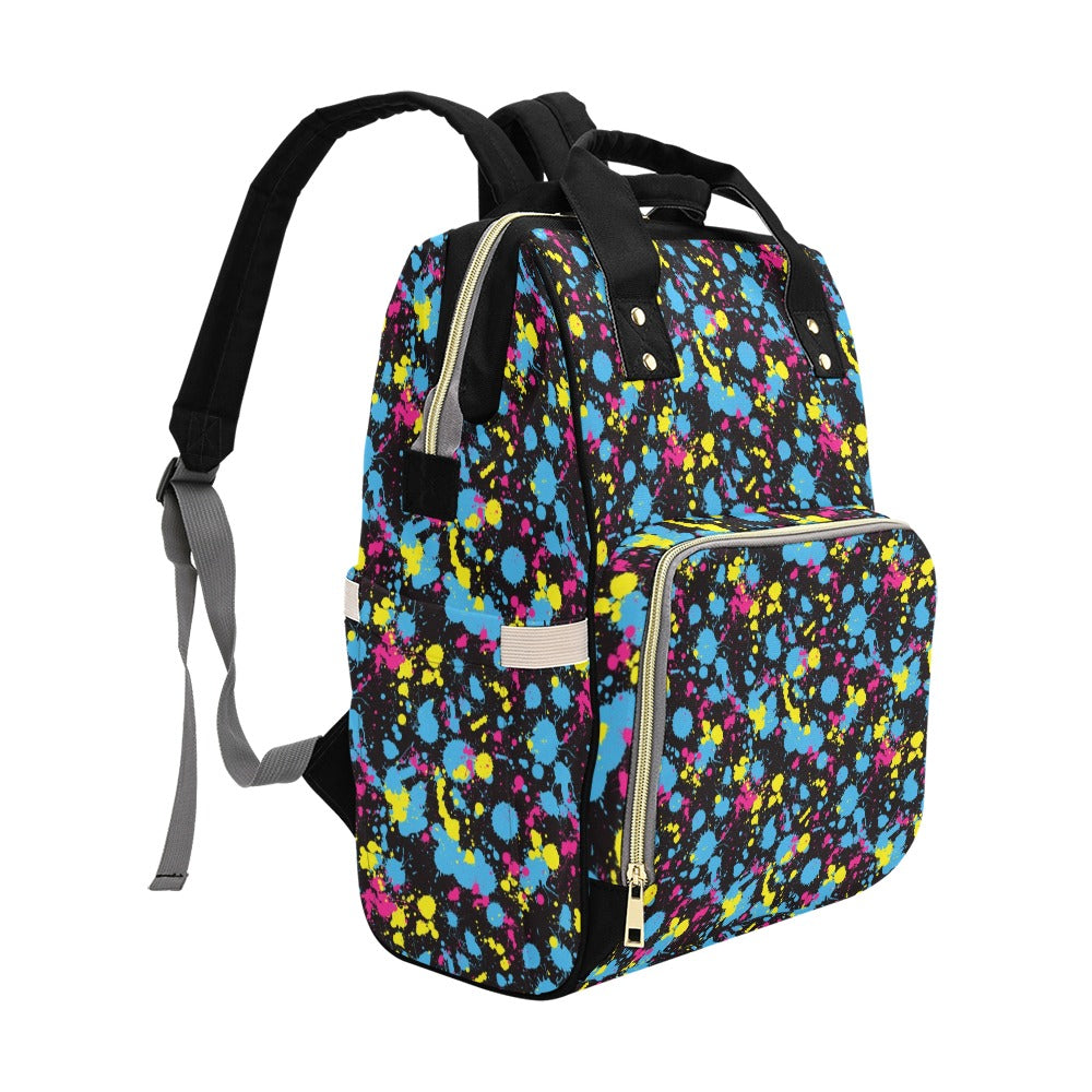 Splatter Colorful Print Design LKS301 Diaper Bag Backpack