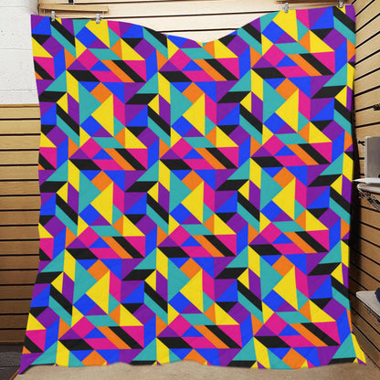 90s Colorful Pattern Print Design 1 Premium Quilt