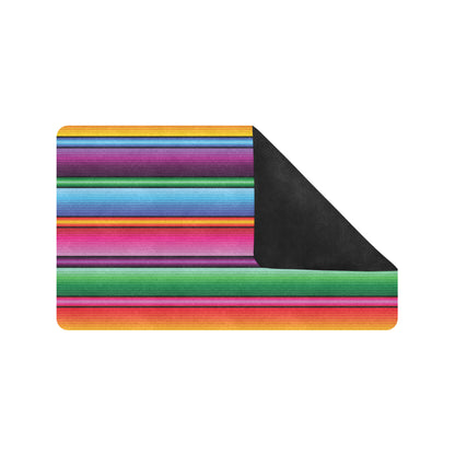 Mexican Blanket Colorful Print Pattern Rubber Doormat