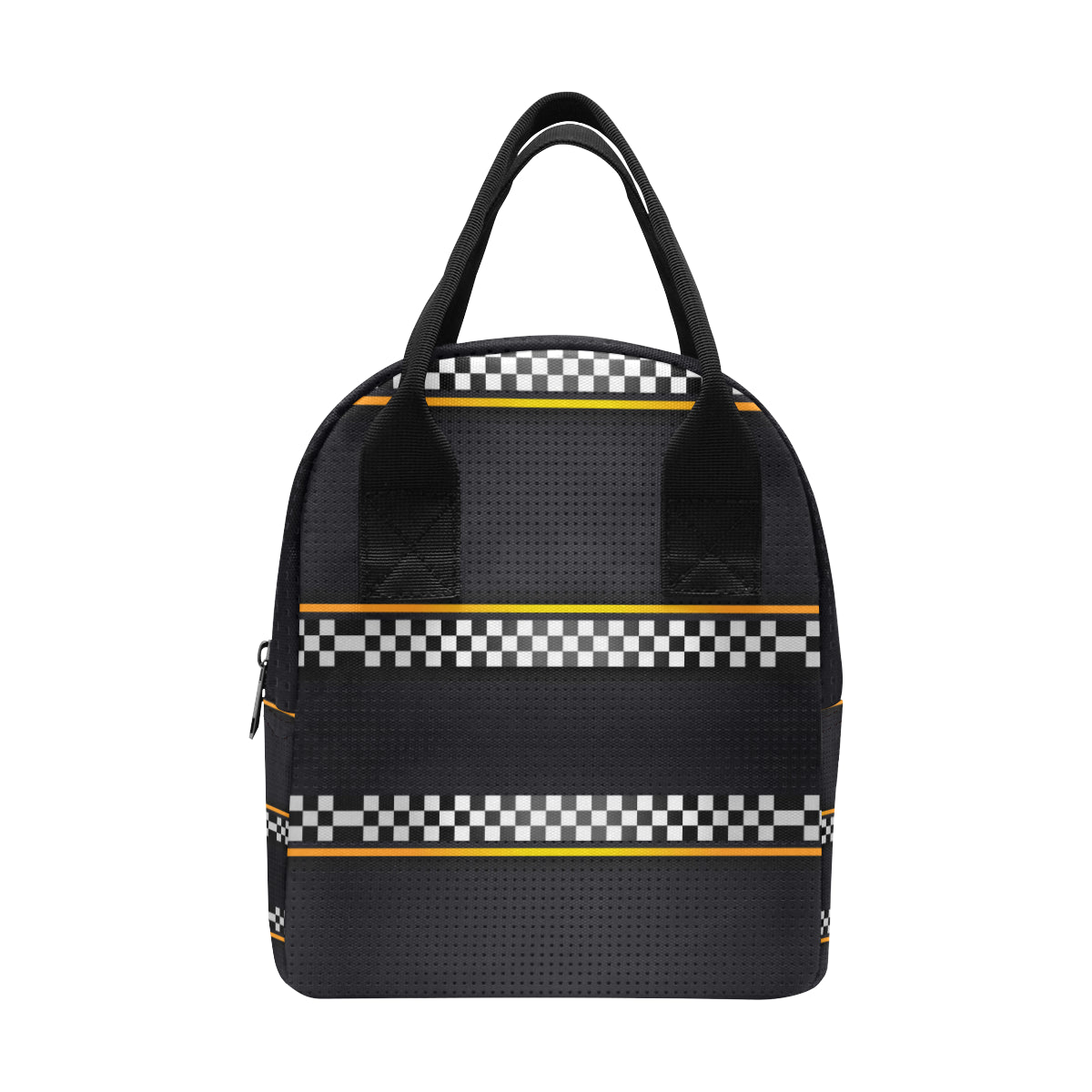 Checkered Flag Yellow Line Style Insulated Lunch Bag