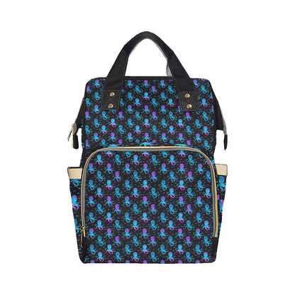 Octopus Blue Design Print Themed Diaper Bag Backpack