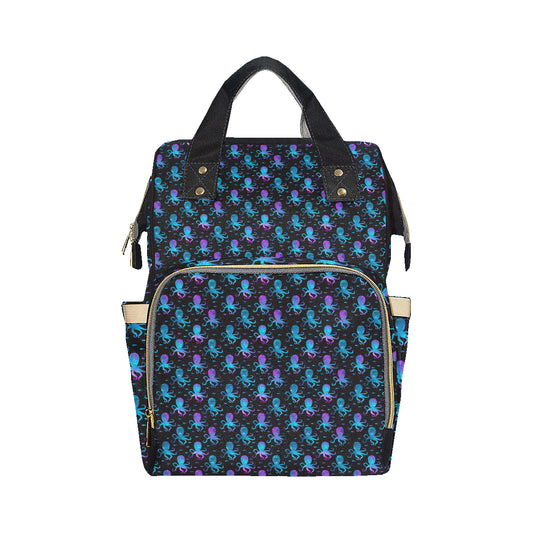 Octopus Blue Design Print Themed Diaper Bag Backpack