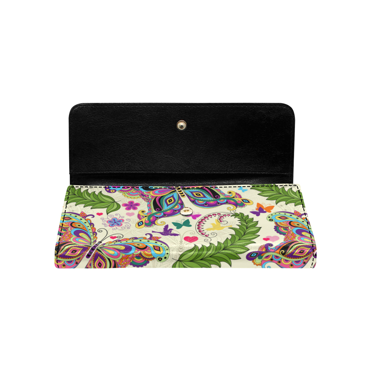 Butterfly Colorful Indian Style Women's Trifold Wallet