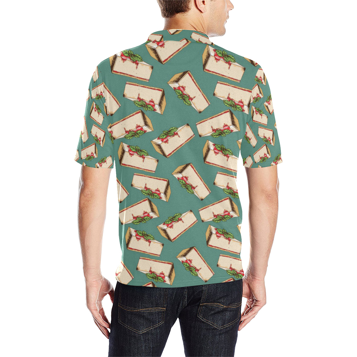 Cheesecake Pattern Print Design CK02 Men Polo Shirt