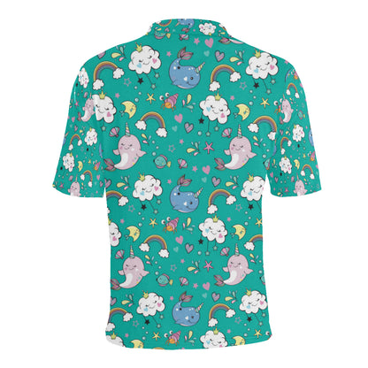 Narwhal Pattern Print Design 04 Men Polo Shirt