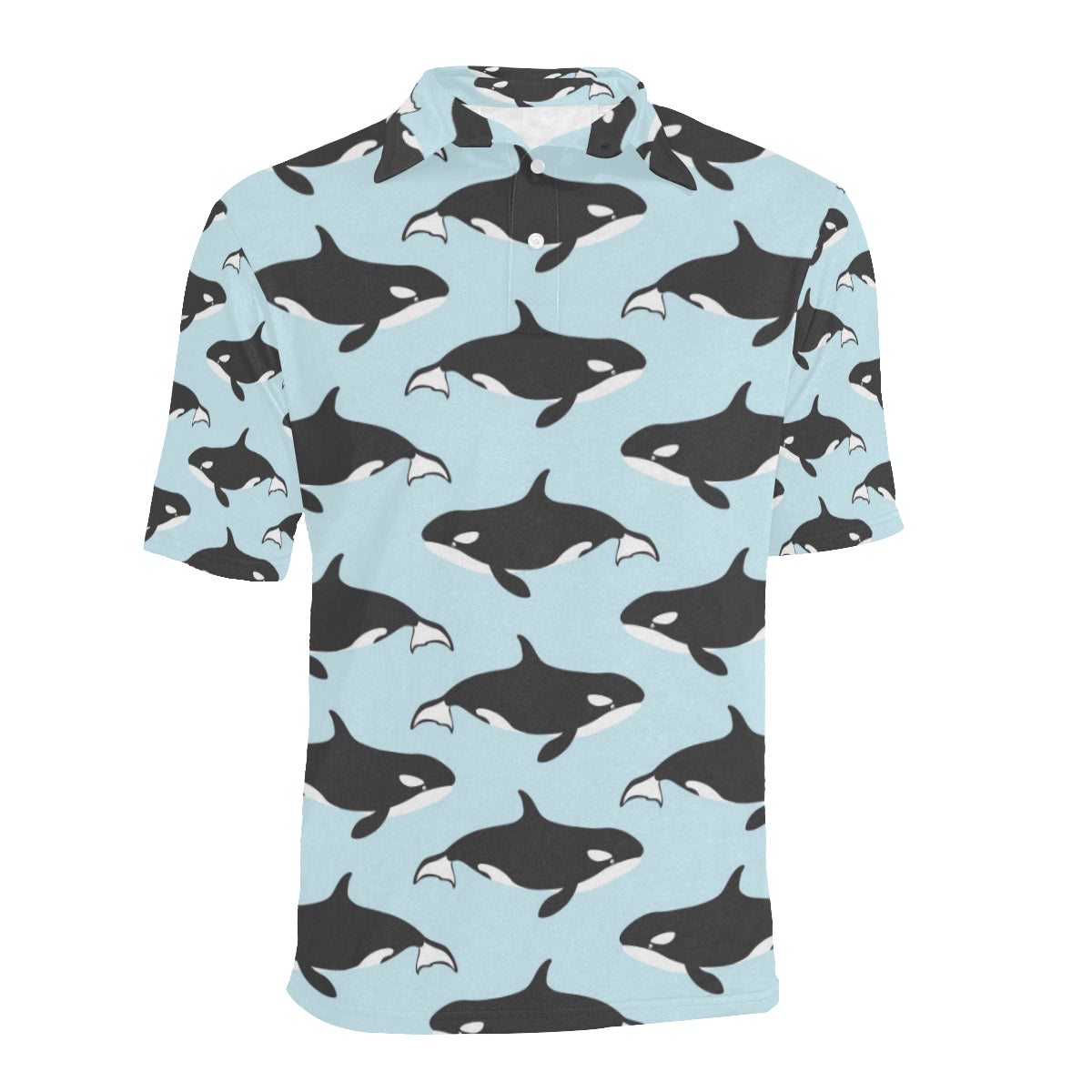 Killer Whale Pattern Print Design 01 Men Polo Shirt
