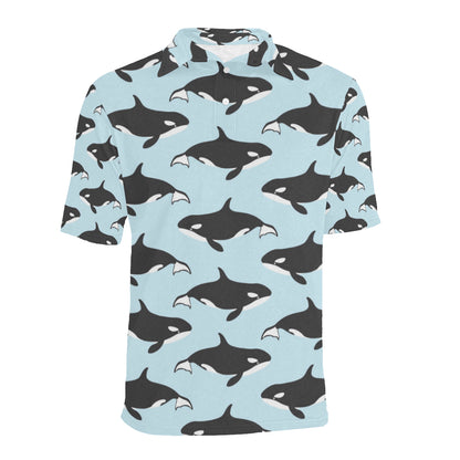 Killer Whale Pattern Print Design 01 Men Polo Shirt