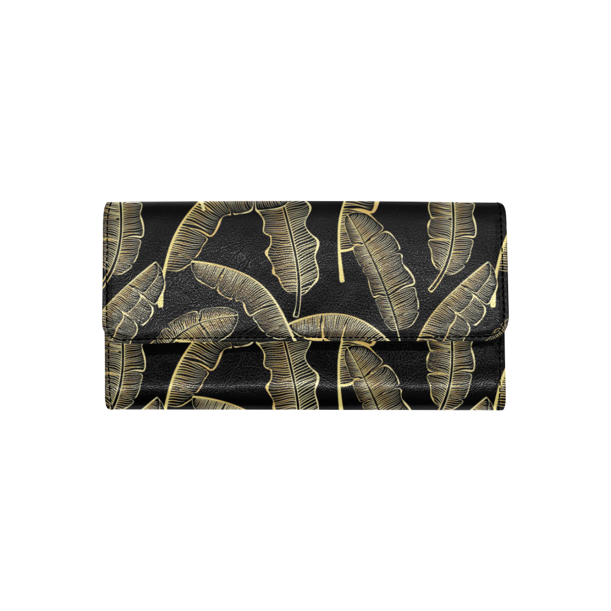 Banana Leaf Pattern Print Design BL07 Women's Trifold Wallet