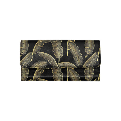 Banana Leaf Pattern Print Design BL07 Women's Trifold Wallet