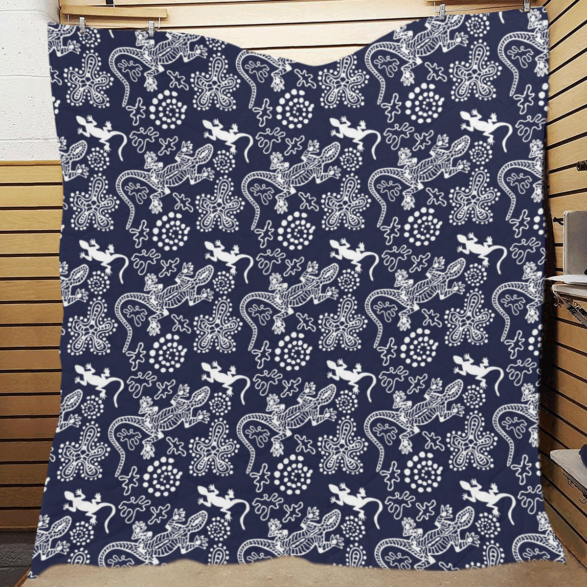 lizard Pattern Print Design 03 Premium Quilt