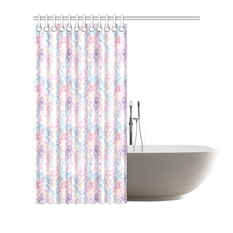 Dahlia Pattern Print Design 01 Shower Curtain