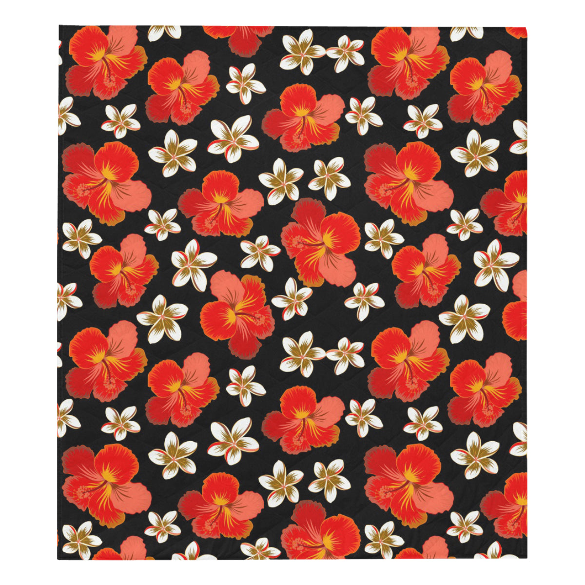Red Hibiscus Pattern Print Design HB022 Premium Quilt