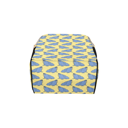 Walrus Pattern Print Design 02 Diaper Bag Backpack