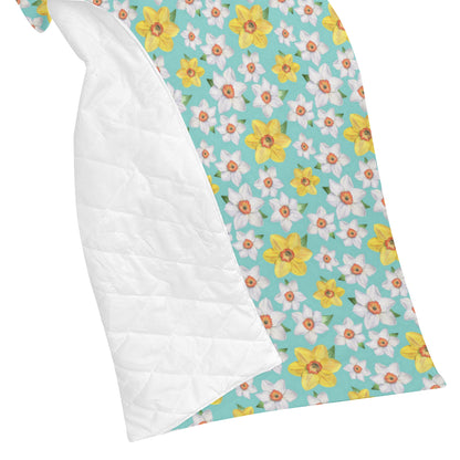Daffodils Pattern Print Design 02 Premium Quilt