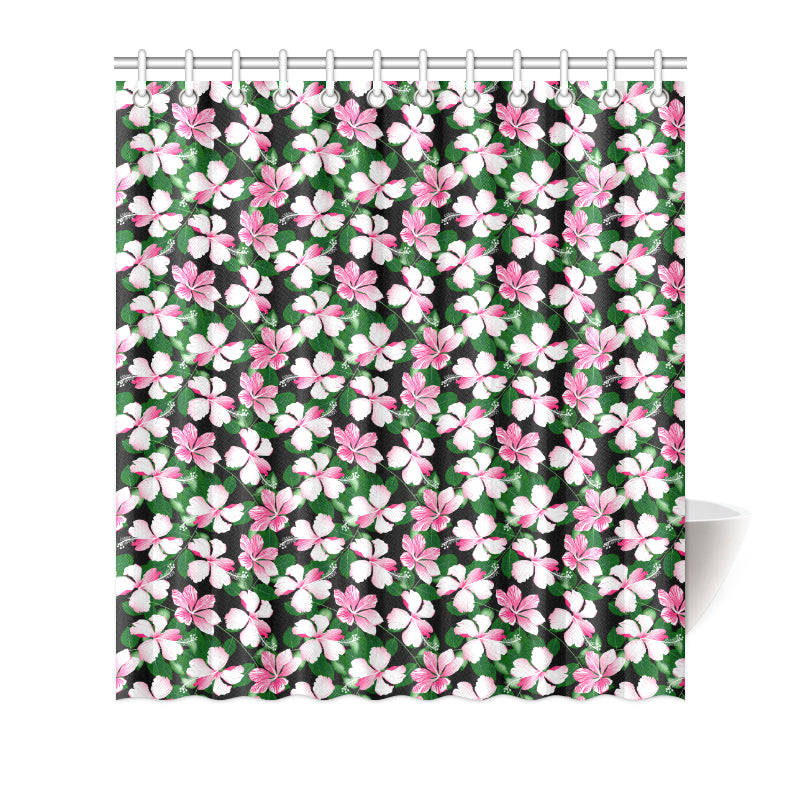 Hibiscus Pink Flower Hawaiian Print Shower Curtain