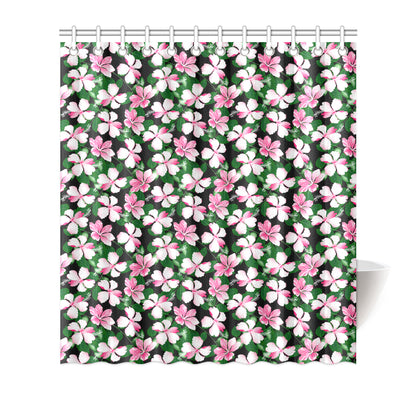 Hibiscus Pink Flower Hawaiian Print Shower Curtain