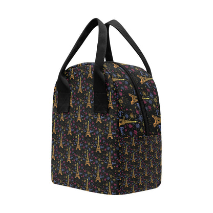 Eiffel Tower Love Paris Print Insulated Lunch Bag