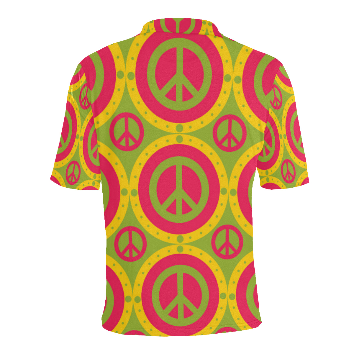Peace Sign Pattern Print Design A01 Men Polo Shirt