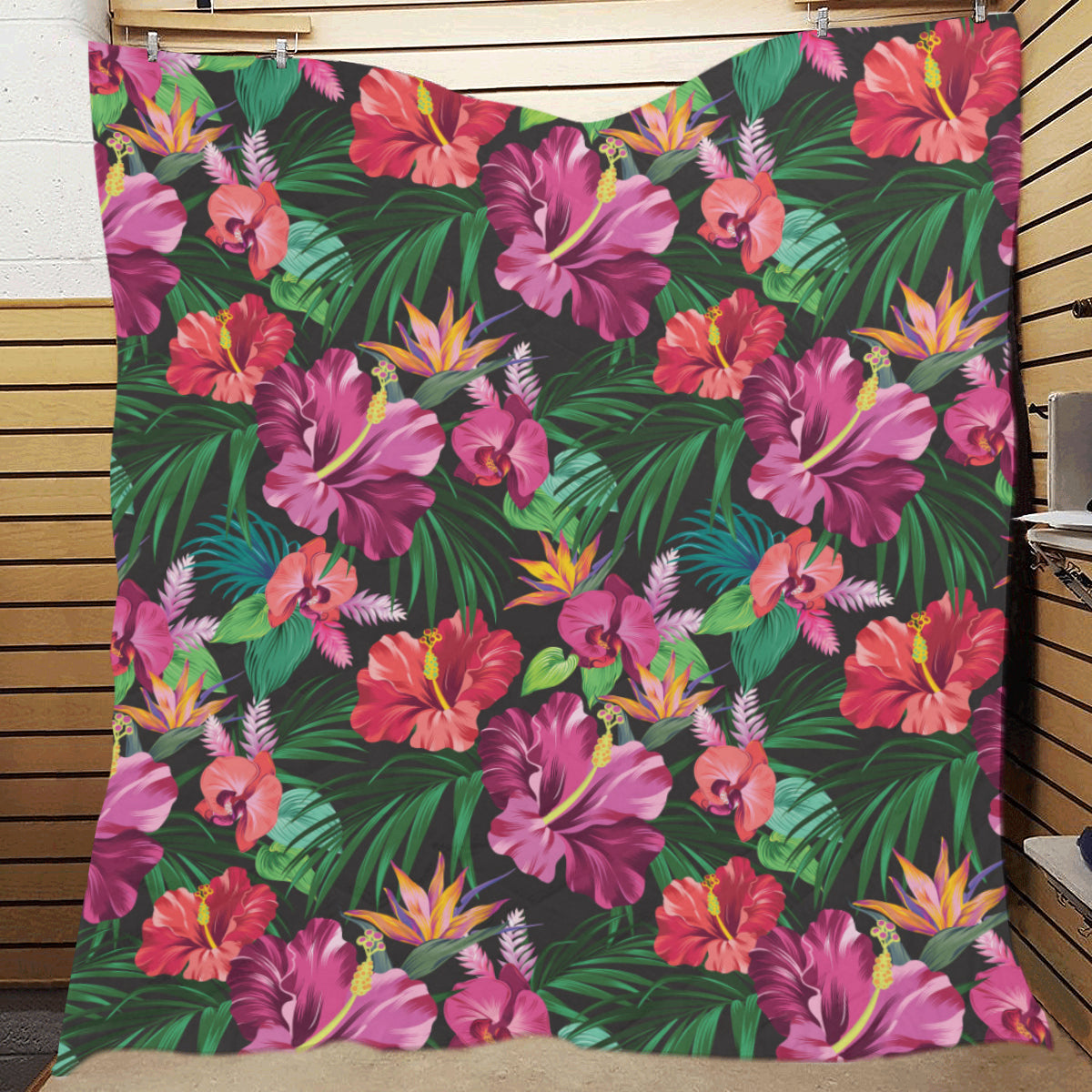 Hawaiian Flower Hibiscus tropical Premium Quilt