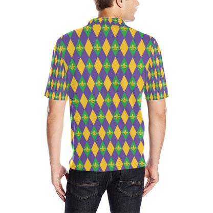 Mardi Gras Pattern Print Design 05 Men Polo Shirt