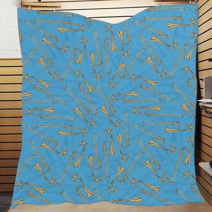 Trombone Pattern Print Design 01 Premium Quilt