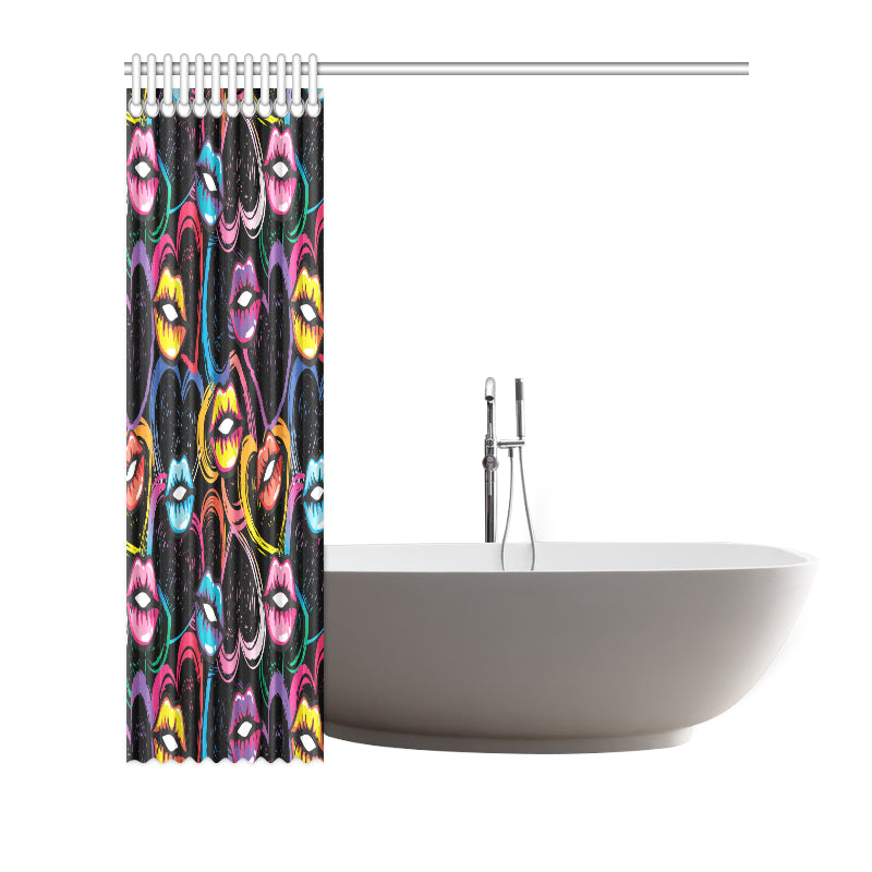 Pop Art Lip Pattern Print Design A03 Shower Curtain
