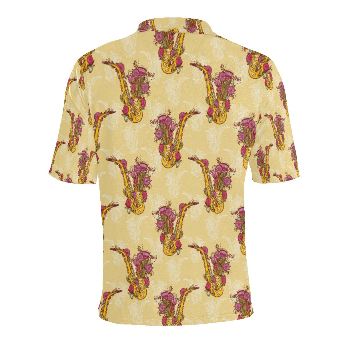 Saxophone Pattern Print Design 04 Men Polo Shirt