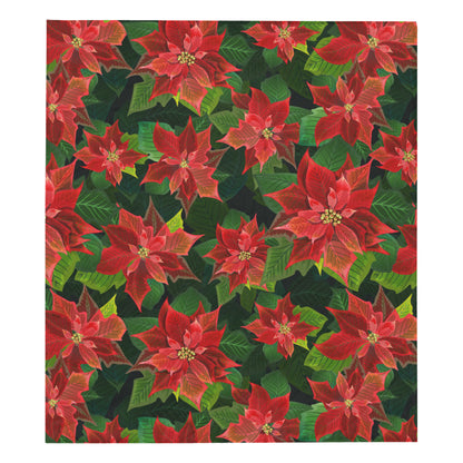 Poinsettia Pattern Print Design POT04 Premium Quilt