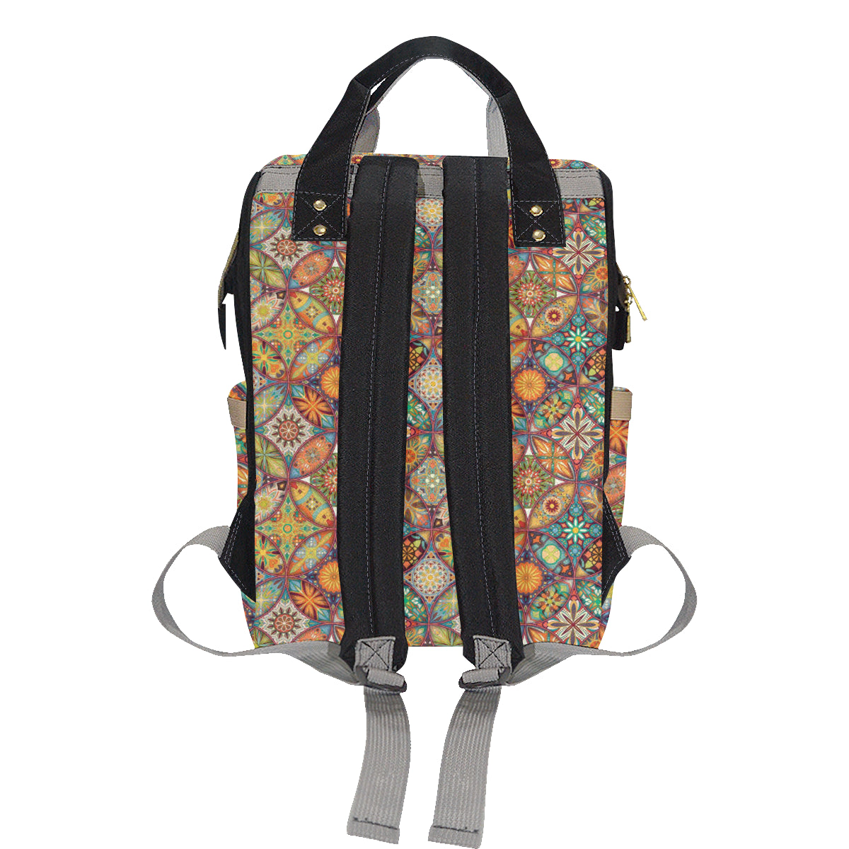 Mandala Flower Themed Design Print Diaper Bag Backpack