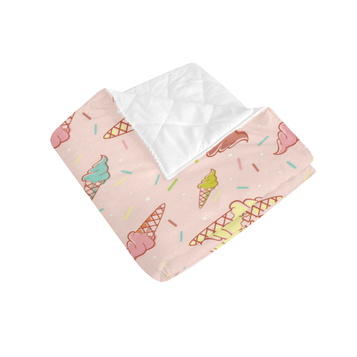 Ice Cream Pattern Print Design 02 Premium Quilt
