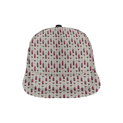 Wine Bottle Pattern Print Snapback Cap