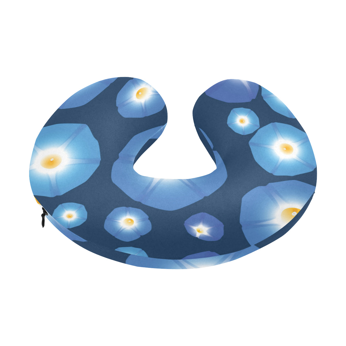 Morning Glory Pattern Print Design 02 U-Shaped Travel Neck Pillow