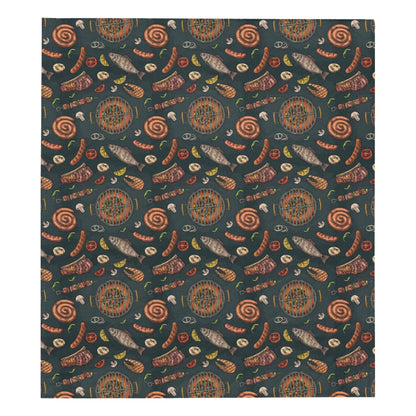 Barbecue Pattern Print Design 02 Premium Quilt