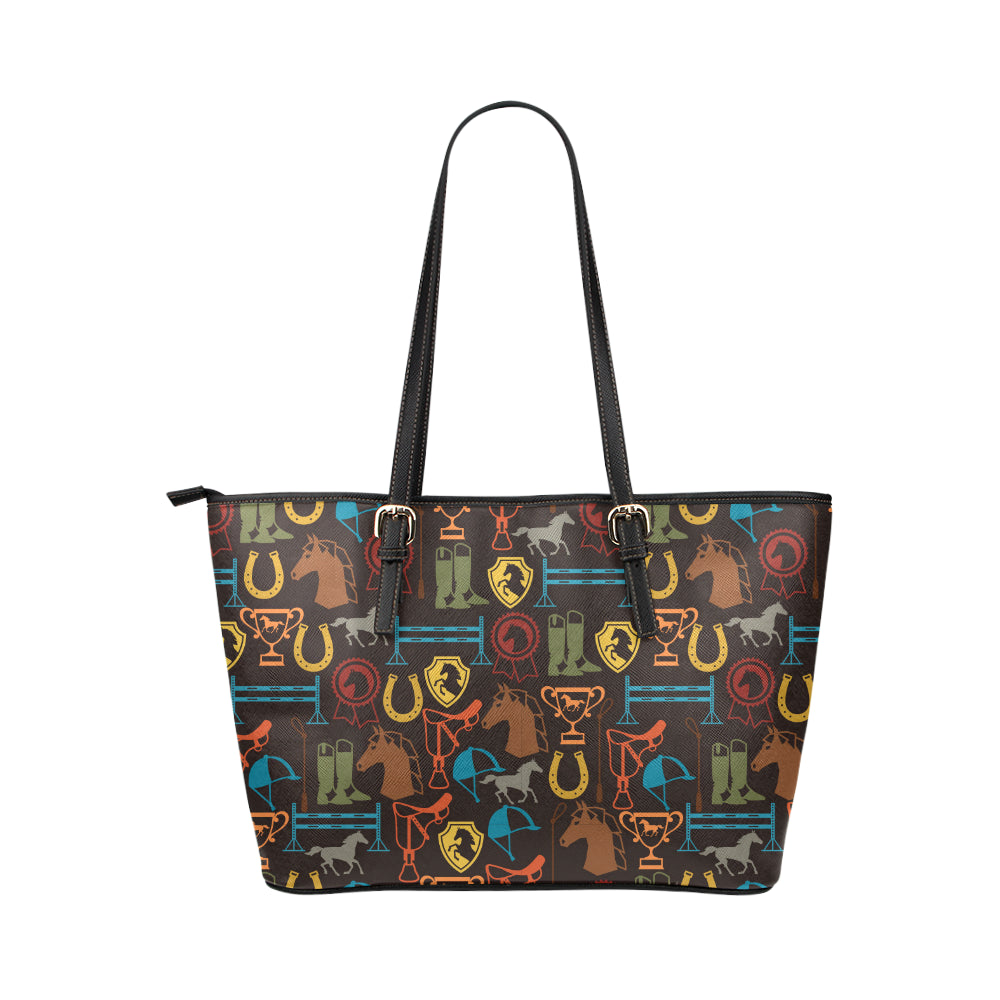 Equestrian Equipment Horse Colorful Leather Tote Bag