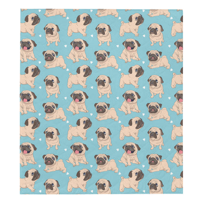 Pug Pattern Print Design A03 Premium Quilt