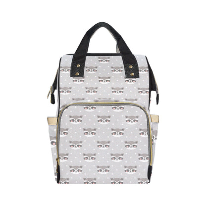 Raccoon Pattern Print Design A04 Diaper Bag Backpack