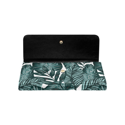 Tropical Palm Leaves Pattern Women's Trifold Wallet