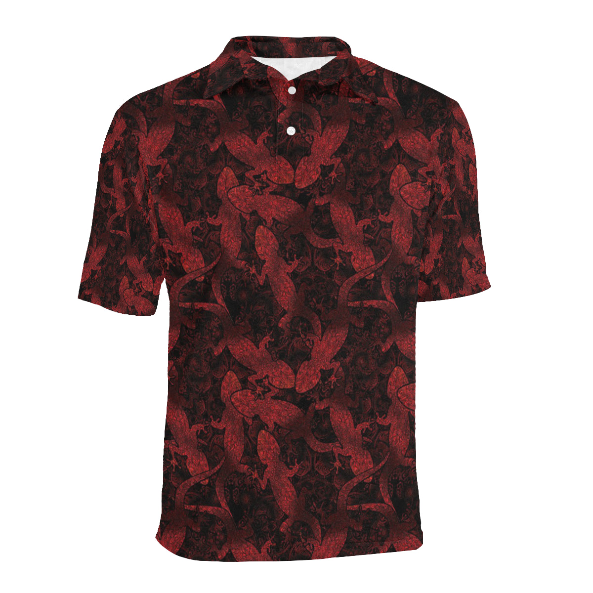 Gecko Pattern Print Design 04 Men Polo Shirt