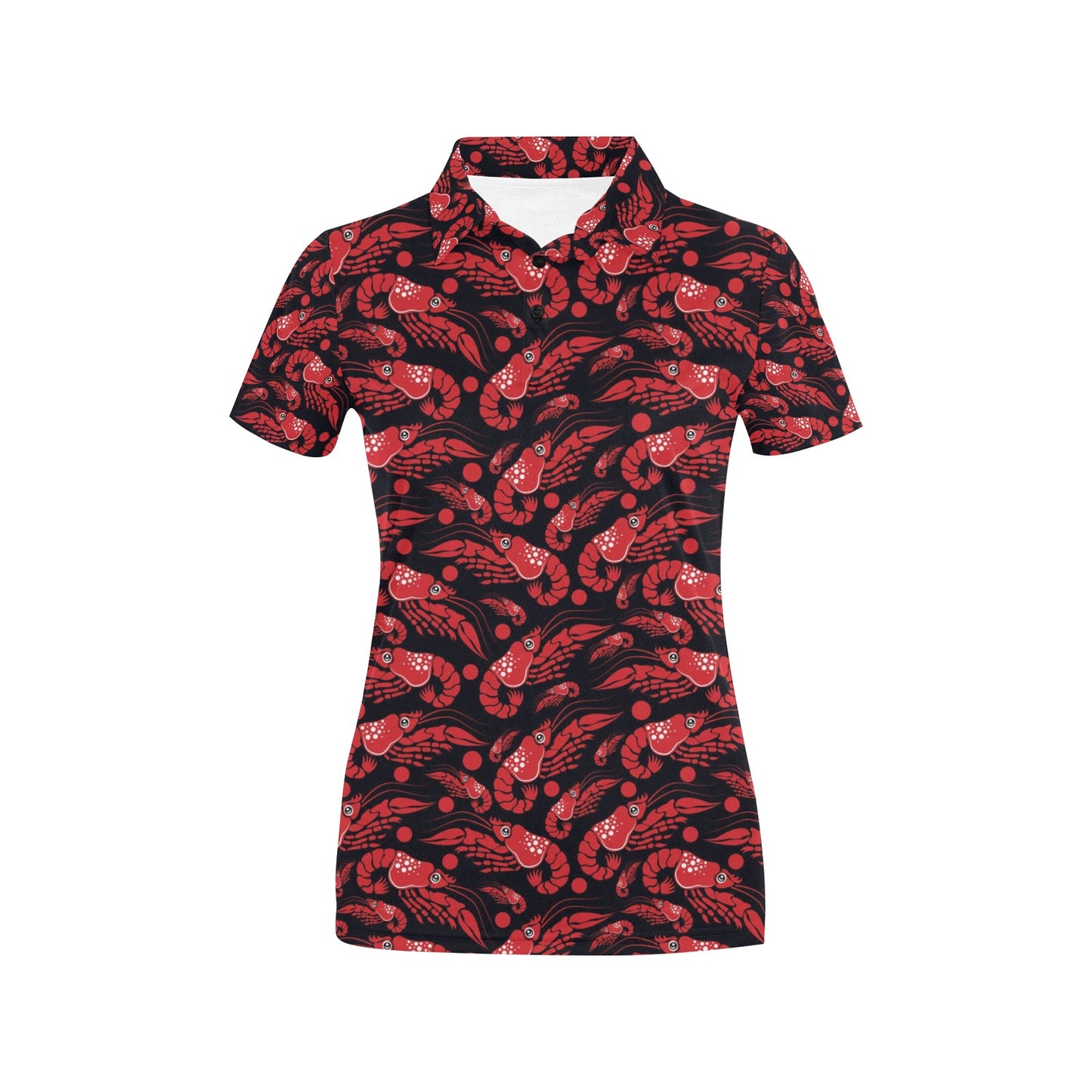 Shrimp Print Design LKS303 Women's Polo Shirt