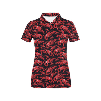 Shrimp Print Design LKS303 Women's Polo Shirt