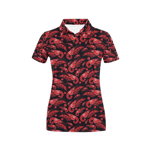 Shrimp Print Design LKS303 Women's Polo Shirt